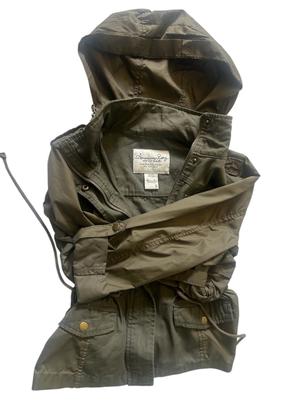 American Rag Olive Utility Drawstring Jacket - Picture 3 of 10